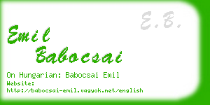 emil babocsai business card